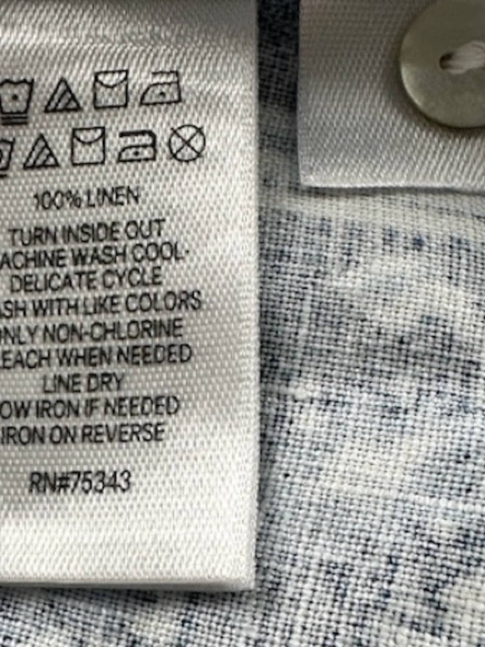 Rachel Zoe Linen Ikat A-Line Dress Blue White Size Large - Picture 7 of 7